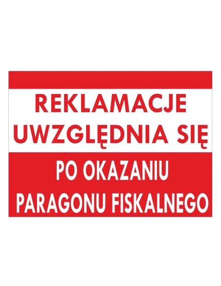 Tablica Informacyjna Reklamacje Uwzględnia Się Okazaniu