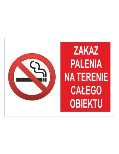 Tablica Informacyjna Zakaz Palenia – Terenie Całego Obiektu