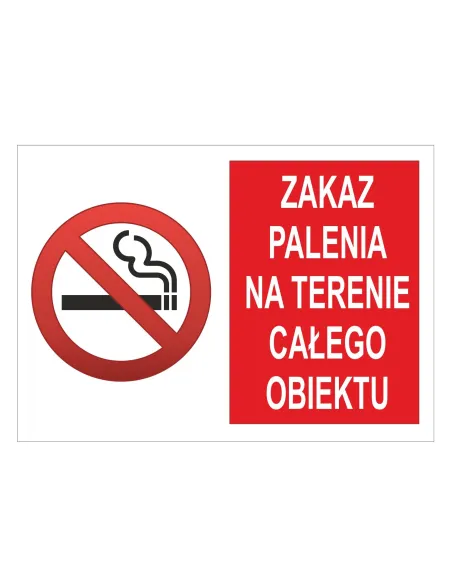 Tablica Informacyjna Zakaz Palenia – Terenie Całego Obiektu