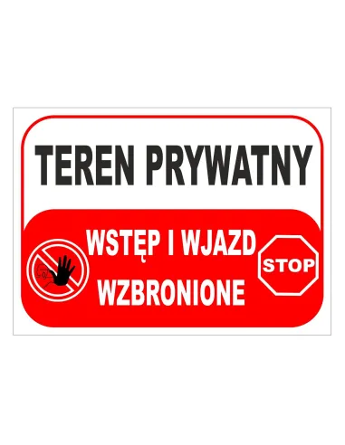 Tablica Informacyjna Teren Prywatny z Nadrukiem z Projektem