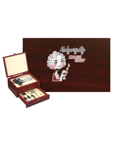 Upominek na 60 urodziny ZESTAW do wina z DOWOLNYM Nadrukiem UV Grafiką