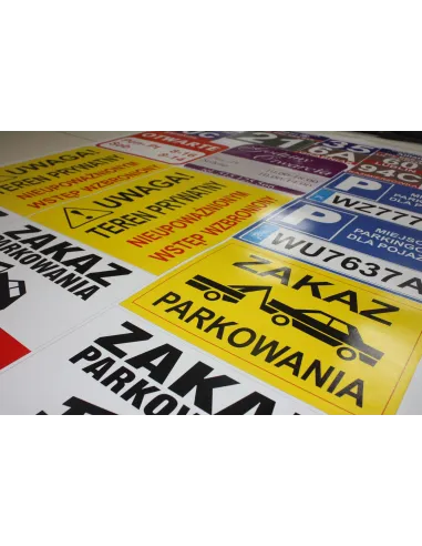 Tablica Informacyjna P Parking Personalizowany z Nadrukiem