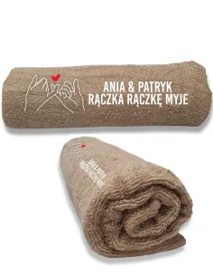 Ręcznik z Haftem – Prezent dla Pary Dedykacją Walentynki