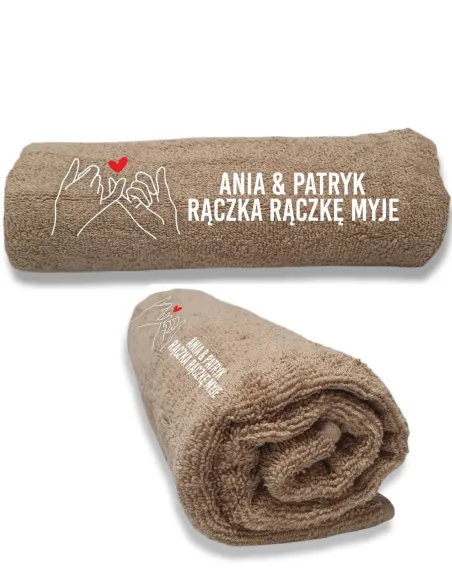 Ręcznik z Haftem – Prezent dla Pary Dedykacją Walentynki
