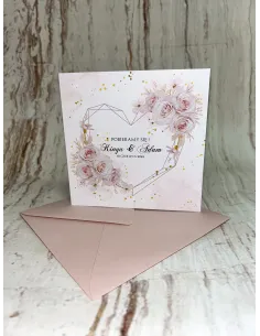 Zaproszenie na Ślub Ślubne Motyw Kwiatowy Geometryczne