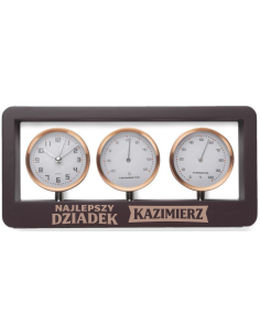 Stacja pogody Elegancki Prezent z Własnym Grawerem NA DZIEŃ DZIADKA + IMIĘ