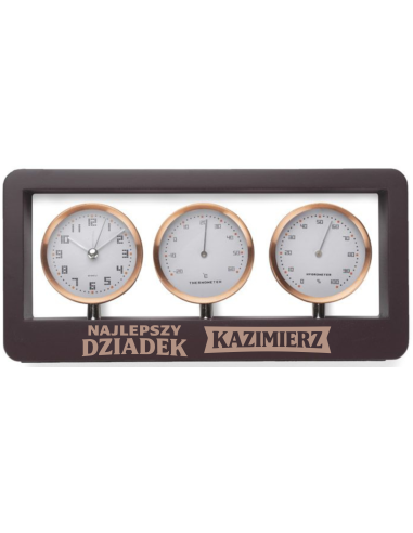 Stacja pogody Elegancki Prezent z Własnym Grawerem NA DZIEŃ DZIADKA + IMIĘ