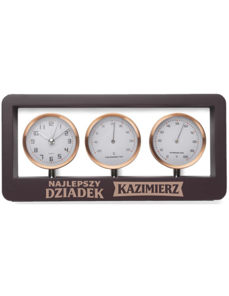 Stacja pogody Elegancki Prezent z Własnym Grawerem NA DZIEŃ DZIADKA + IMIĘ