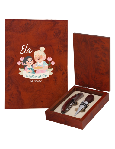 Upominek na WALENTYNKI Zestaw do wina z NADRUKIEM UV własną GRAFIKĄ Logo