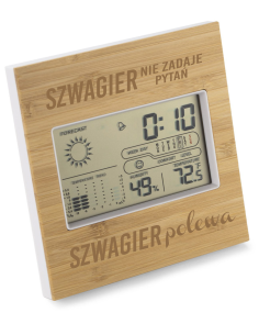 Wewnętrzna Stacja pogody Personalizowany Grawerowany Upominek DLA SZWAGRA