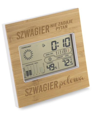 Wewnętrzna Stacja pogody Personalizowany Grawerowany Upominek DLA SZWAGRA