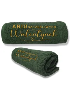 Ręcznik z Haftem Elegancki Prezent Walentynki na Prezent
