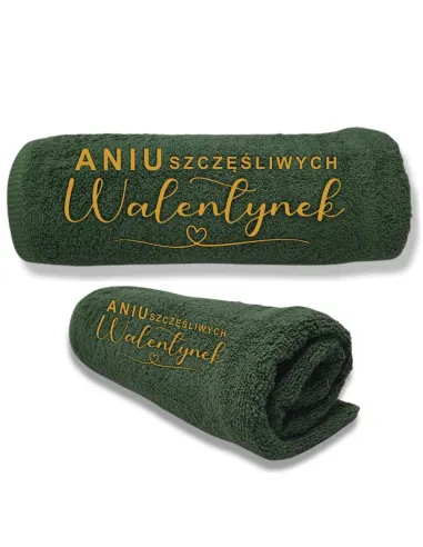 Ręcznik z Haftem Elegancki Prezent Walentynki na Prezent