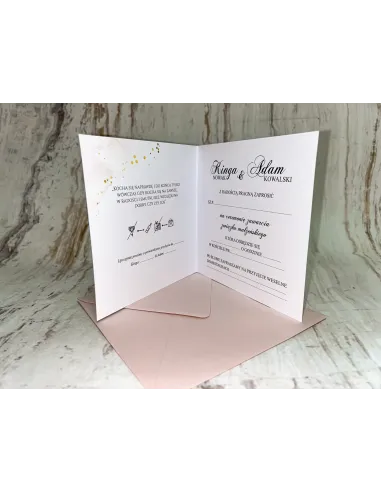Zaproszenie na Ślub Ślubne Motyw Kwiatowy Geometryczne