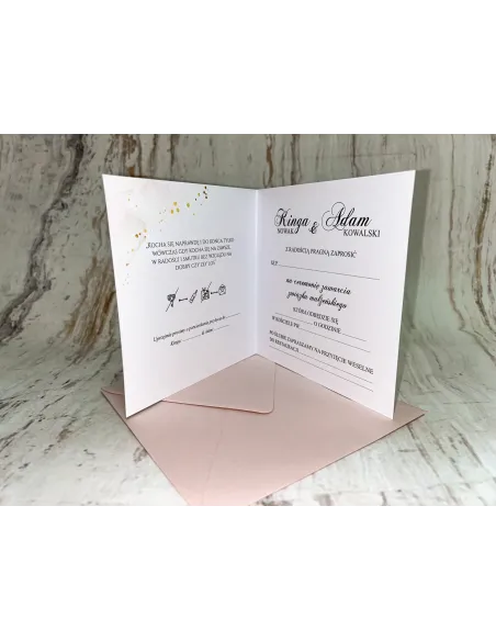 Zaproszenie na Ślub Ślubne Motyw Kwiatowy Geometryczne