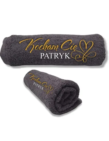 Ręcznik z Haftem Prezentowy Ręcznik Haftem Walentynki