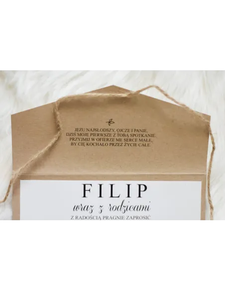 Zaproszenia Ślubne Składane z Papieru Eko Kraft – Wstążka