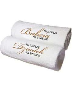 Zestaw Elegancki Ręczników Haftem Prezent Babci Dziadka