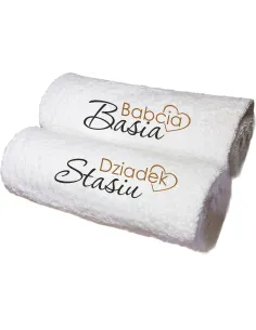 Ręczniki Haftowane z Imionami Prezent dla Babci Dziadka