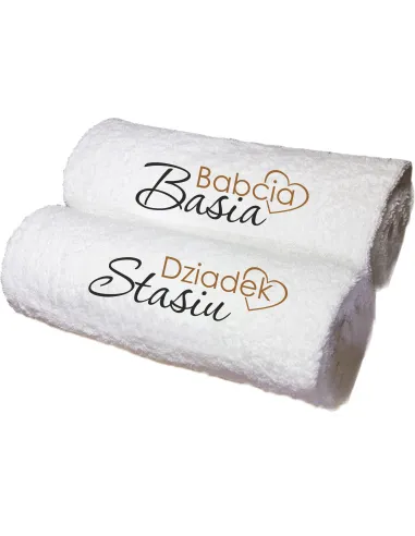 Ręczniki Haftowane z Imionami Prezent dla Babci Dziadka