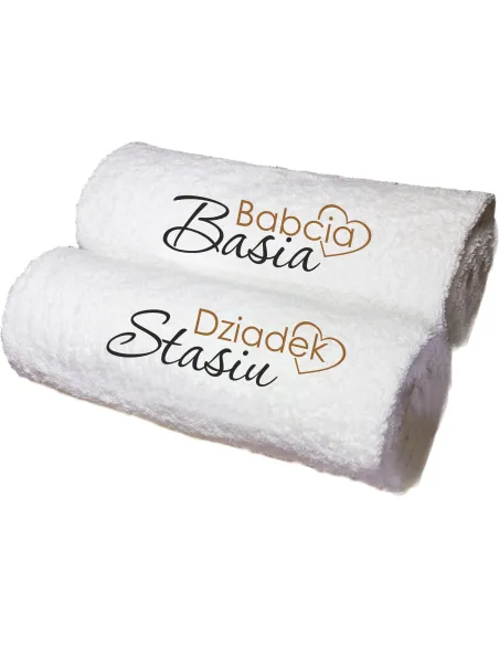 Ręczniki Haftowane z Imionami Prezent dla Babci Dziadka