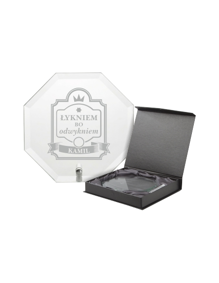 Szklane trofeum Personalizowany Grawerowany Upominek