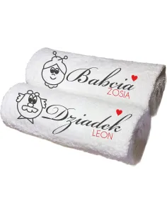 Prezent na Dzień Babci Dziadka Personalizowane Ręczniki
