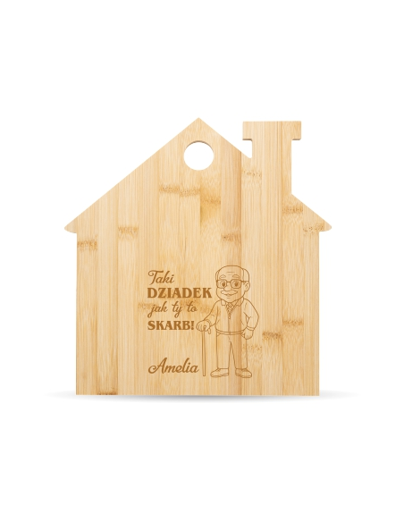 Deska do krojenia Elegancki Prezent z Własnym Grawerem NA DZIEŃ DZIADKA