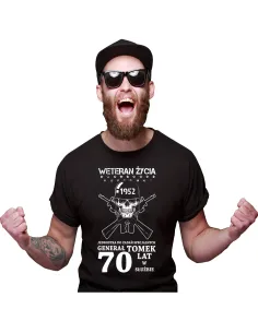 Koszulka z Nadrukiem Urodziny 30 40 50 60 Weteran Życia