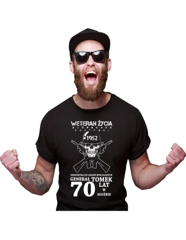 Koszulka z Nadrukiem Urodziny 30 40 50 60 Weteran Życia