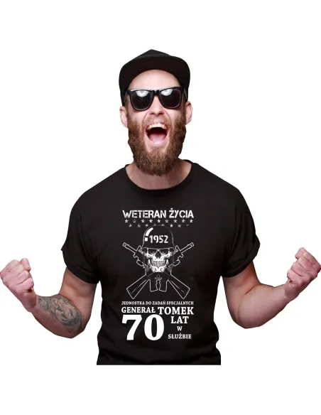 Koszulka z Nadrukiem Urodziny 30 40 50 60 Weteran Życia