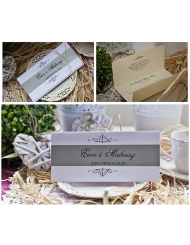 Zaproszenia Ślubne – Dl z Papierem Perłowym Elegancki