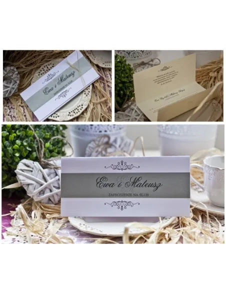 Zaproszenia Ślubne – Dl z Papierem Perłowym Elegancki
