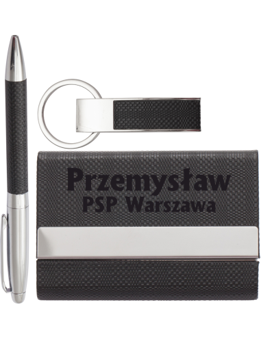 Prezent z Indywidualnym Grawerem brelok wizytownik długopis DLA STRAŻAKA