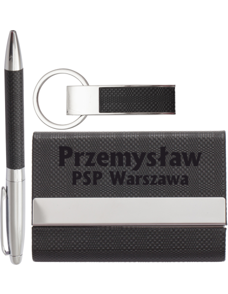 Prezent z Indywidualnym Grawerem brelok wizytownik długopis DLA STRAŻAKA