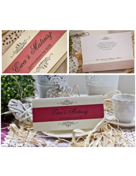 Zaproszenia Ślubne – Dl z Papierem Perłowym Elegancki