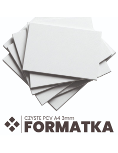 Formatka PCV A4 Biała czysta płyta pcv spienione 3mm POD WYMIAR
