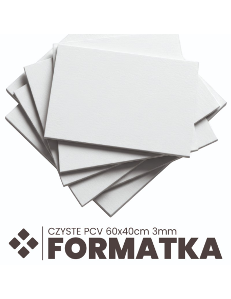 Formatka PCV 60x40cm Biała czysta płyta pcv spienione 3mm POD WYMIAR