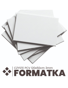 Formatka PCV 120x50cm Biała czysta płyta pcv spienione 3mm POD WYMIAR