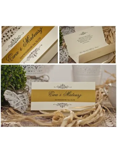 Zaproszenia Ślubne – Dl z Papierem Perłowym Elegancki