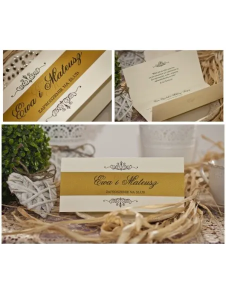 Zaproszenia Ślubne – Dl z Papierem Perłowym Elegancki