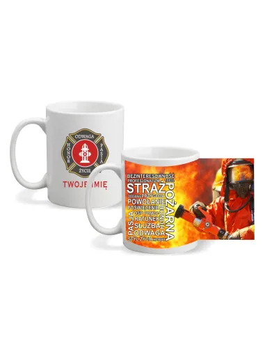 Kubek Straż Pożarna OSP dla Strażaka z Nazwą Jednostki