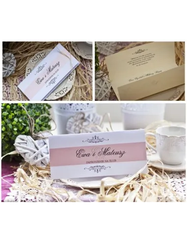 Zaproszenia Ślubne – Dl z Papierem Perłowym Elegancki