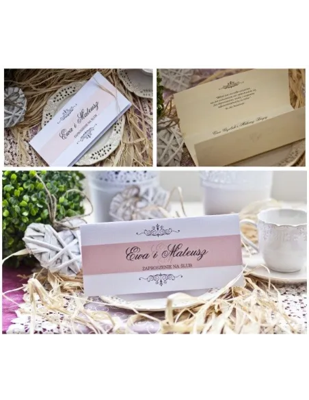 Zaproszenia Ślubne – Dl z Papierem Perłowym Elegancki