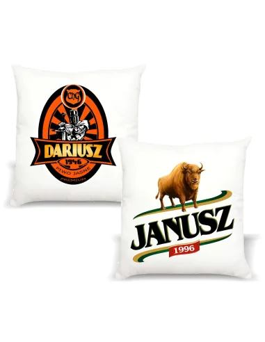 Poduszka z Nadrukiem Prezent Piwosza Imię Rok na Prezent