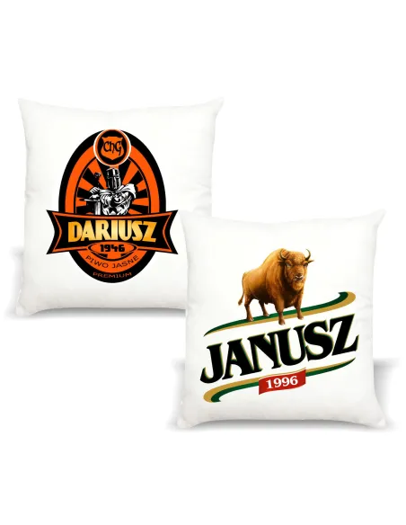 Poduszka z Nadrukiem Prezent Piwosza Imię Rok na Prezent