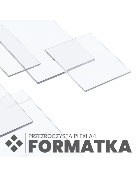 PLEXI PRZEZROCZYSTA FORMATKA SZKŁO AKRYLOWE PŁYTA NA WYMIAR A4