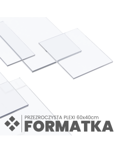 Szkło akrylowe plexi transparentne formatka bez nadruku 60x40cm