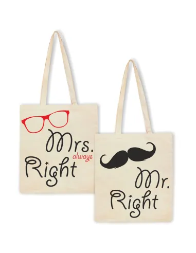 Eko Torba z Nadrukiem dla Małżeństwa Pary na Zamówienie