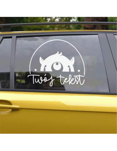 REKLAMA NA SAMOCHÓD SZYBĘ AUTO NAKLEJKA PERSONALIZOWANA TWÓJ NAPIS